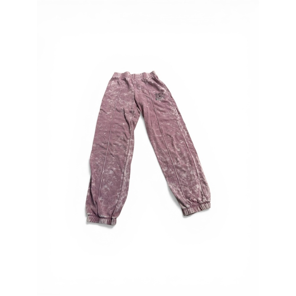 No Boundaries Purple‎ Acid Wash Varsity 93 Jogger Sweatpants Womens XS
